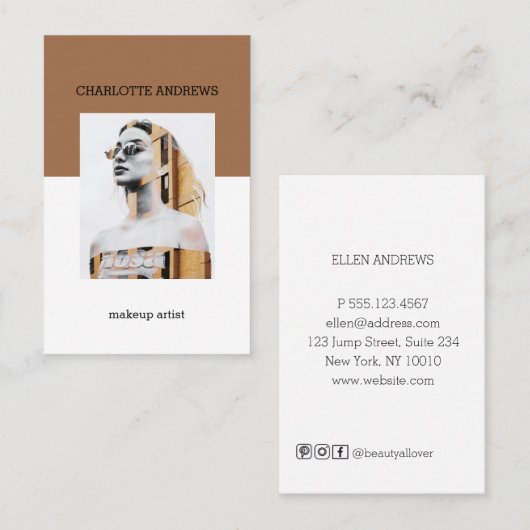 Moderne Foto Visitenkarte 名刺 (正面/裏面)