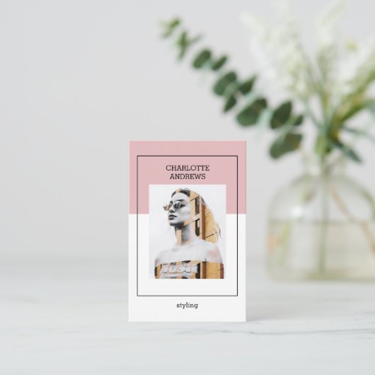 Moderne Foto Visitenkarte 名刺 (スタンド正面)