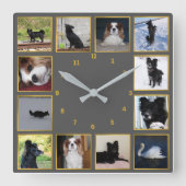 Moderne Fotocollage Wanduhr スクエア壁時計 (正面)