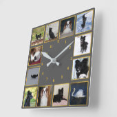 Moderne Fotocollage Wanduhr スクエア壁時計 (傾斜)