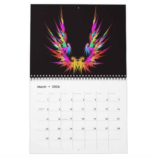 Moderne Fractals カレンダー (3月 2026)