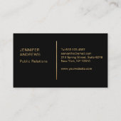 Moderne Geometrik Gold Schwarz 名刺 (裏面)