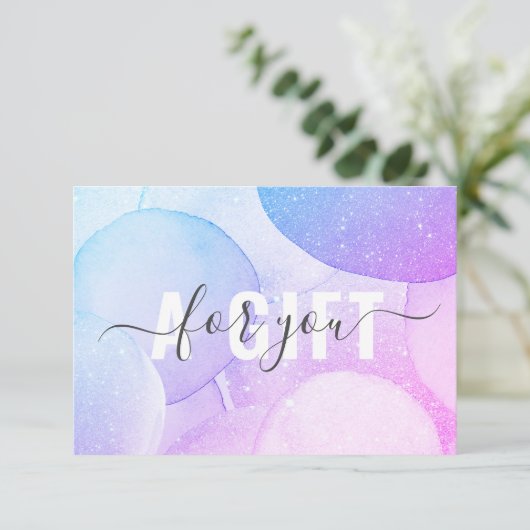 Moderne Glitzer Geschenkgutscheine Flachkarte (スタンド正面)