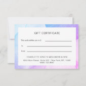 Moderne Glitzer Geschenkgutscheine Flachkarte (裏面)