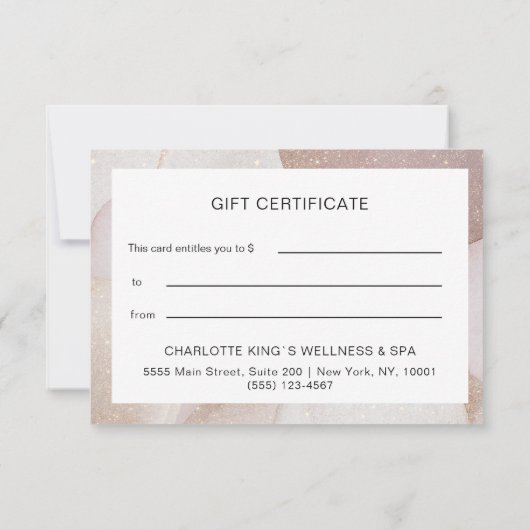 Moderne Glitzer Geschenkgutscheine Flachkarte (裏面)