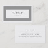 Moderne Grau Visitenkarten 名刺 (正面/裏面)