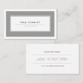 Moderne Grau Visitenkarten 名刺 (正面/裏面)