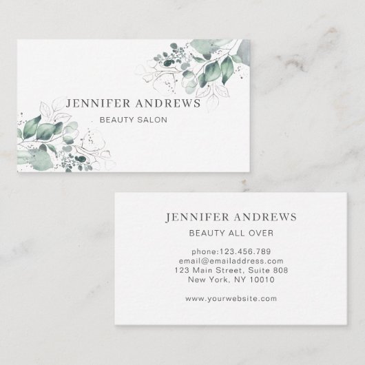 Moderne, Greenery Visitenkarte 名刺 (正面/裏面)