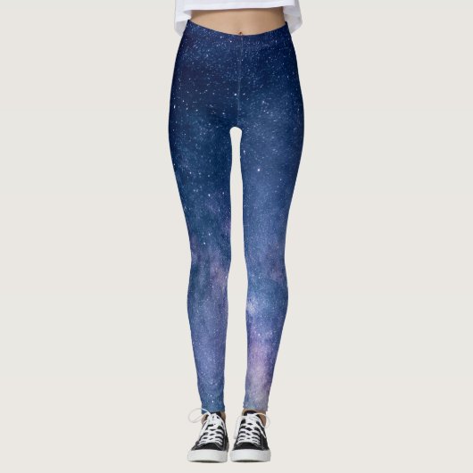 Moderne Leggings | blaues Universum, Kosmos,Sterne レギンス (正面)