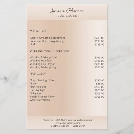 Moderne minimale Beige Hautfarbe チラシ (正面)