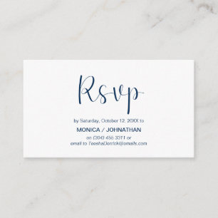 Moderne Minimalistisch, Marineblau, RSVP-Antwort エンクロージャーカード