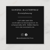 Moderne Professionelle Quadratische Visitenkarte スクエア名刺 (裏面)