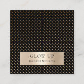 Moderne Punkte Schwarz Gold ( Imitat) Visitenkarte スクエア名刺 (正面)