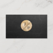 Moderne Schwarz Struktur Gold-Kreis (Imitat) 名刺 (正面)