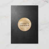 Moderne Schwarz Struktur Gold-Kreis (Imitat) 名刺 (正面)
