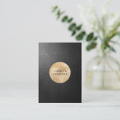 Moderne Schwarz Struktur Gold-Kreis (Imitat) 名刺 (スタンド正面)