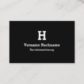 Moderne Schwarze Initialien Vorlage Visitenkarte 名刺 (正面)