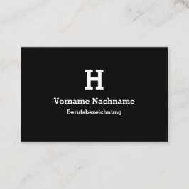 Moderne Schwarze Initialien Vorlage Visitenkarte 名刺