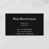 Moderne schwarze Monogramm Visitenkarte 名刺 (裏面)