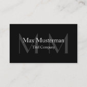 Moderne schwarze Monogramm Visitenkarte 名刺 (正面)