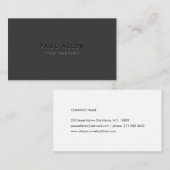 Moderne Simple Minimaliste Noir 名刺 (正面/裏面)