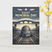 Moderne Train Streamline Memorial Day  カード (黄色い花)