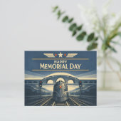 Moderne Train Streamline Memorial Day  シーズンポストカード (スタンド正面)
