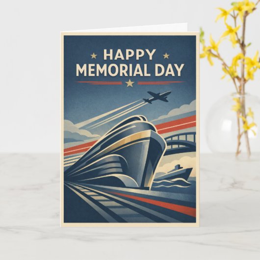 Moderne Transportation Tribute Memorial Day  カード (黄色い花)