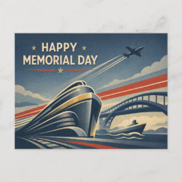 Moderne Transportation Tribute Memorial Day  シーズンポストカード