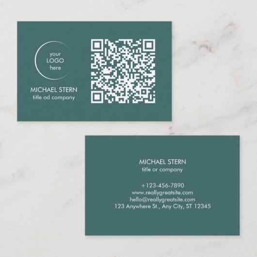 Moderne Visitenkarte mit QR-Code 名刺 (正面/裏面)