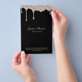 Moderner Glamour  Beige Gold Schwarz Glitter チラシ (ハンドル)