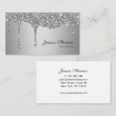 Moderner Glamour Silver Glitzer sinkt 名刺 (正面/裏面)