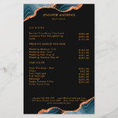 Moderner Marmor Glitzer Salon Preisliste Flyer チラシ (裏面)