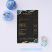 Moderner Marmor Glitzer Salon Preisliste Flyer チラシ (シングル)