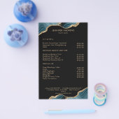 Moderner Marmor Glitzer Salon Preisliste Flyer チラシ (シングル)