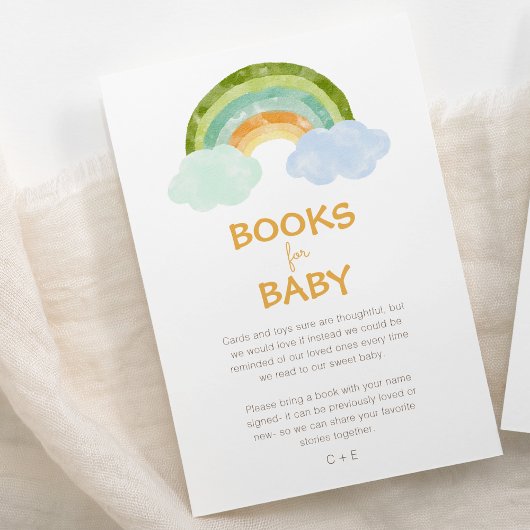 Modernes Dinosaurier-Regenbogen-Baby-Shower-Buch f エンクロージャーカード