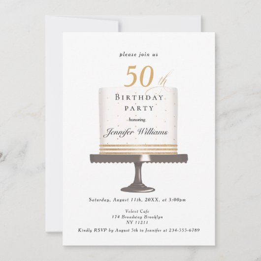 Modernes, elegante Einladung zum Geburtstag 招待状 (正面)