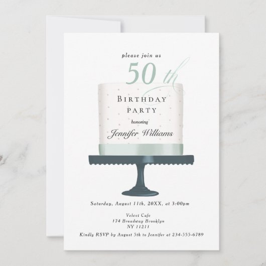 Modernes, elegante Einladung zum Geburtstag 招待状 (正面)