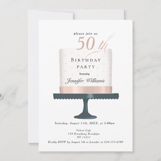 Modernes, elegante Einladung zum Geburtstag 招待状 (正面)