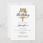 Modernes, elegantes 100. Einladung zum Geburtstag 招待状 (正面)
