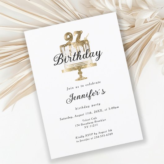 Modernes, elegantes 97. Einladung zum Geburtstag 招待状