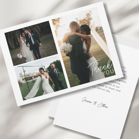 Modernes Minimalistisches 3 Fotos Vielen Dank サンキューカード