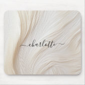 Modernes, Salon, Elegant, Wellen, Monogramm マウスパッド (正面)