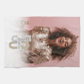 ModernFifitureと素晴らしい50th誕生日エレガント写真 キッチンタオル (横)