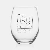 ModernFifty and Fabulous Bold 50th Birthday Party ステムなしワイングラス (正面)