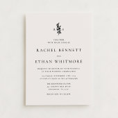 modernI vory Botanical Monogram Wedding Invitation 案内状