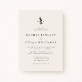 modernI vory Botanical Monogram Wedding Invitation 案内状