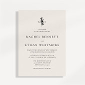 modernI vory Botanical Monogram Wedding Invitation 案内状