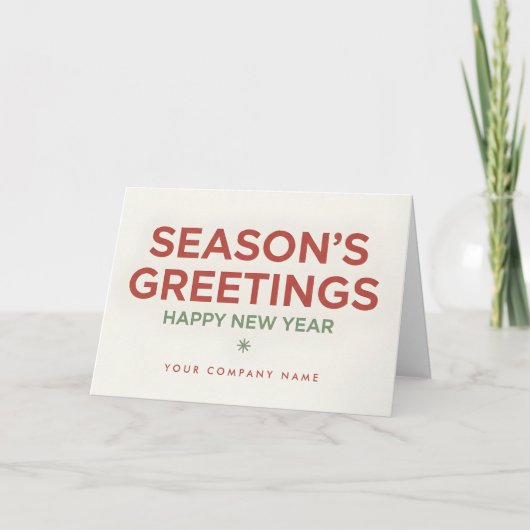 Modernist Retro Script Season’s Greetings シーズンカード (正面)