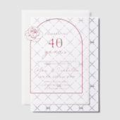 ModernMinimalistルビーレッド40結婚周年 ベラム紙招待状 (オフセット (招待状))